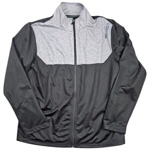And1 Full Zip Jacket Mens Large Black Gray Basketball Track Mock Neck